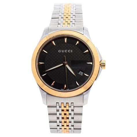 gucci 126.4 men's watch|gucci gunmetal tone chronograph watch.